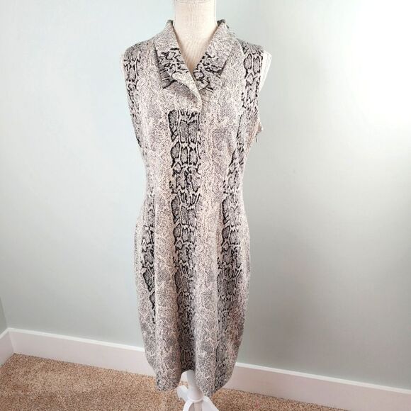 NEW DIRECTIONS SLEEVELESS SNAKE PRINT SHIFT DRESS SIZE 8 - Picture 1 of 7